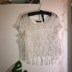 White Lace See-Thru Top